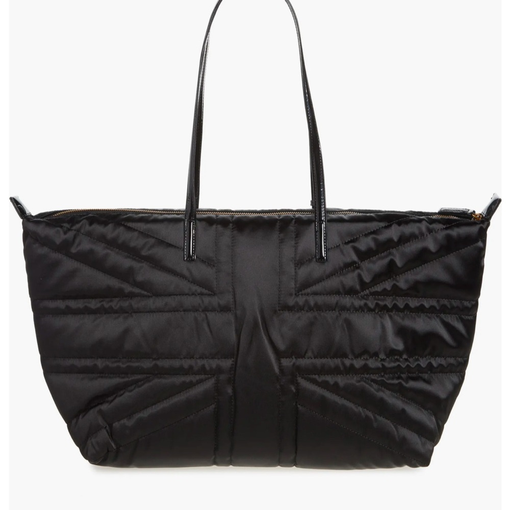 Kurt Geiger Union Jack Large Shopper Shoulder Tote Bag Black Quilted - Picture 3 of 5